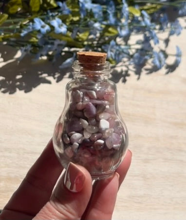 (One) Mini glass bottle Confetti Chips "Peace & Calming" Mix ~ $6.99ea