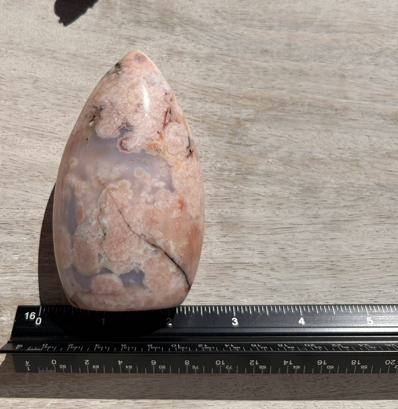 Pink Carnelian Flower Agate Flame - 1E
