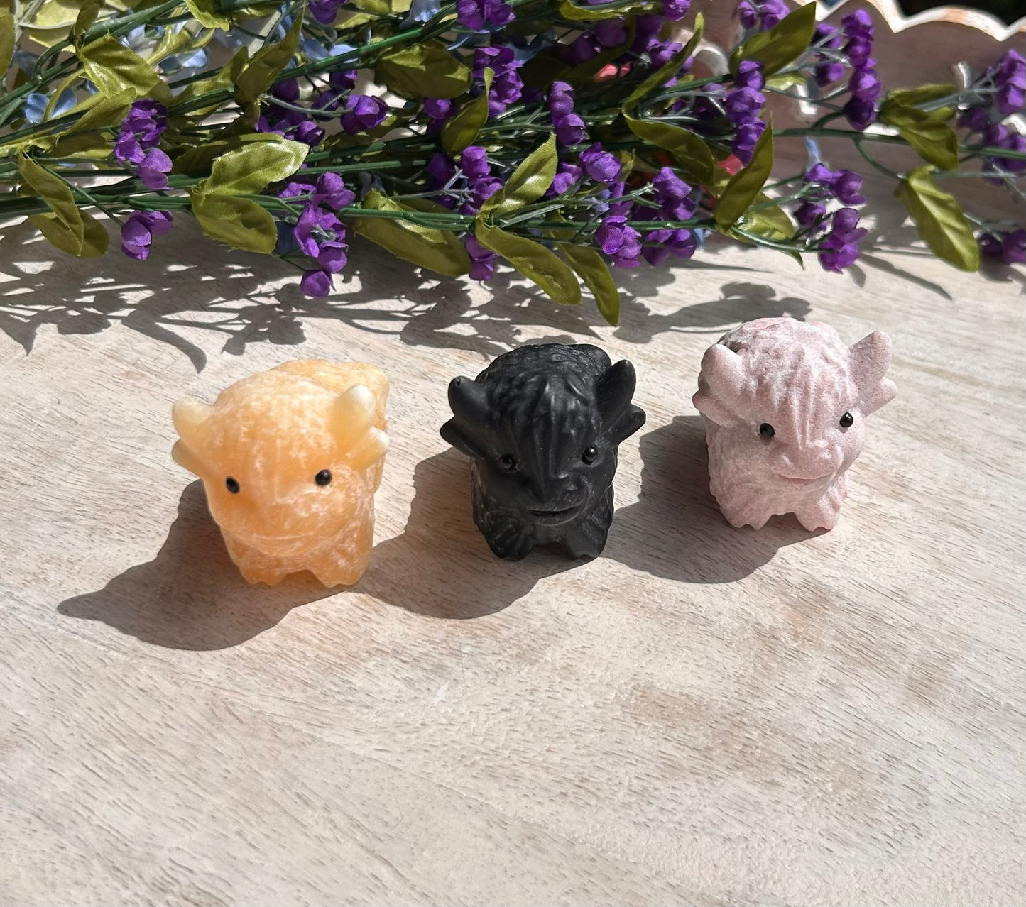 (One) 2" Orange Calcite Cow carving ~ $17.99ea