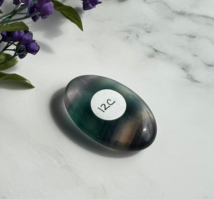 Rainbow Fluorite Palm Stone - 12C