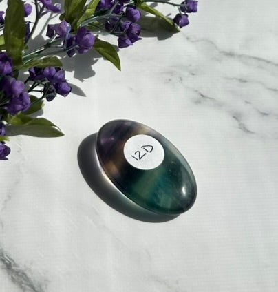 Rainbow Fluorite Palm Stone - 12D