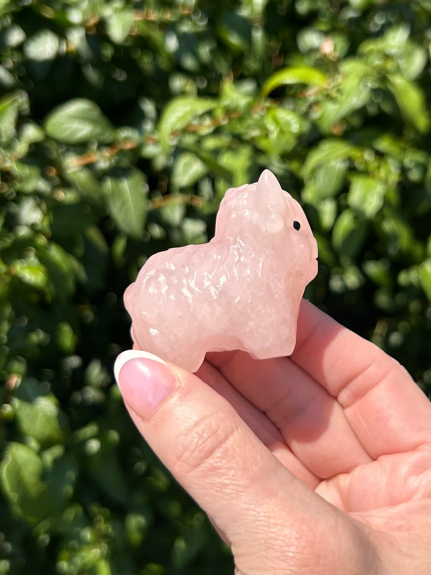 (One) 2" Rose Quartz Cow carving ~ $17.99ea