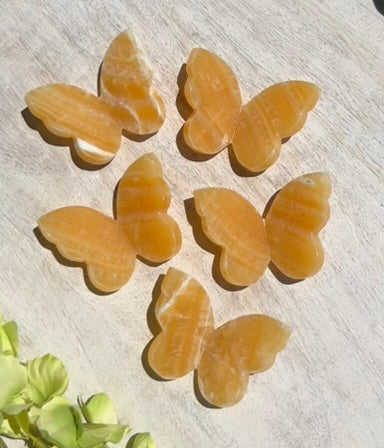 Orange Calcite 3D Butterfly - 5D