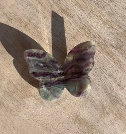Rainbow Fluorite 3D Butterfly - 3D