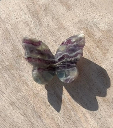 Rainbow Fluorite 3D Butterfly - 3D