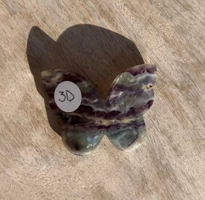 Rainbow Fluorite 3D Butterfly - 3D