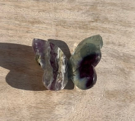 Rainbow Fluorite 3D Butterfly-3B