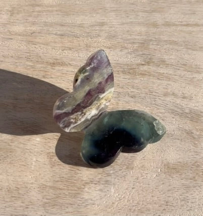 Rainbow Fluorite 3D Butterfly-3B