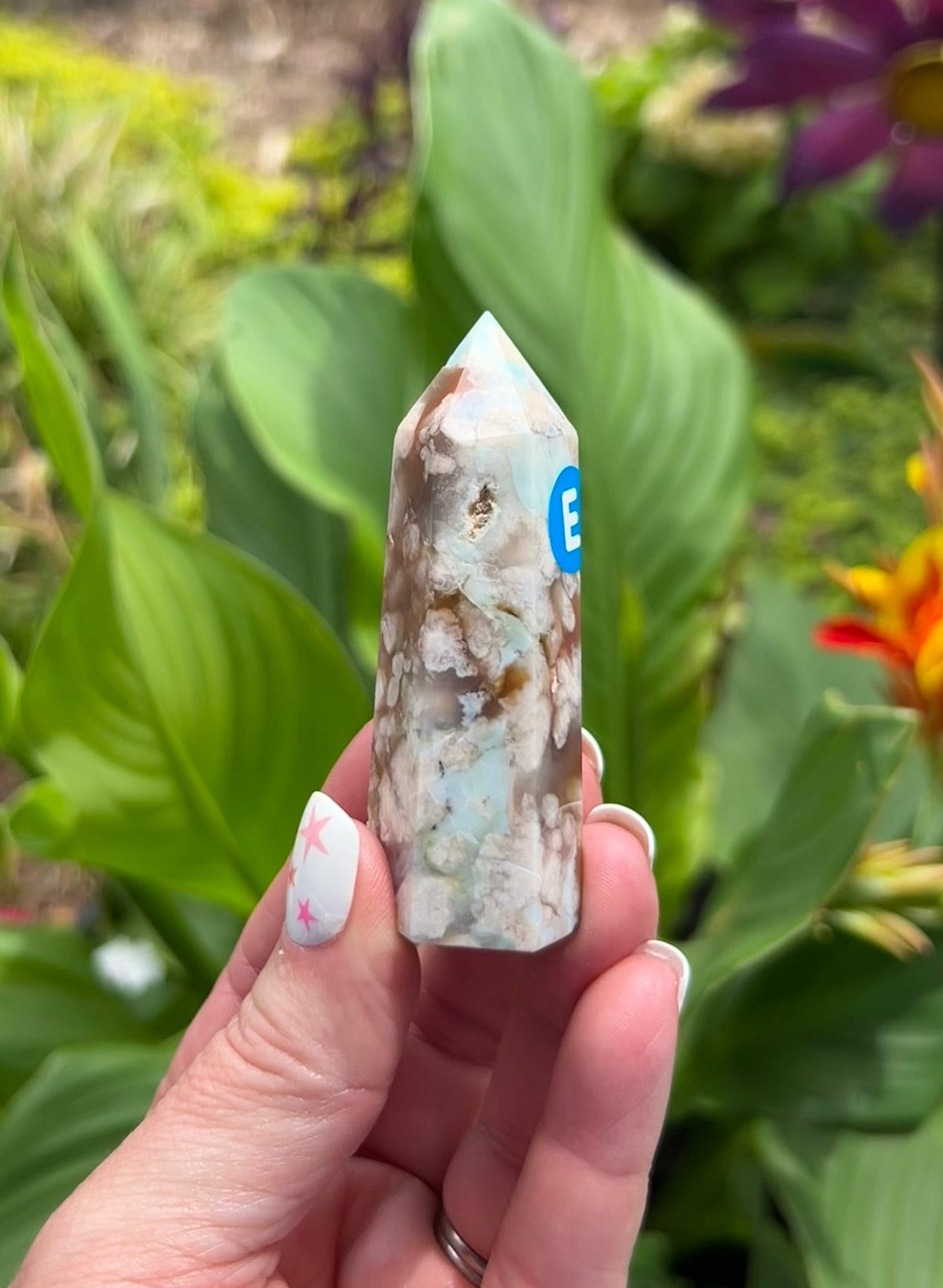 Green Flower Agate Tower (2.3") - #E