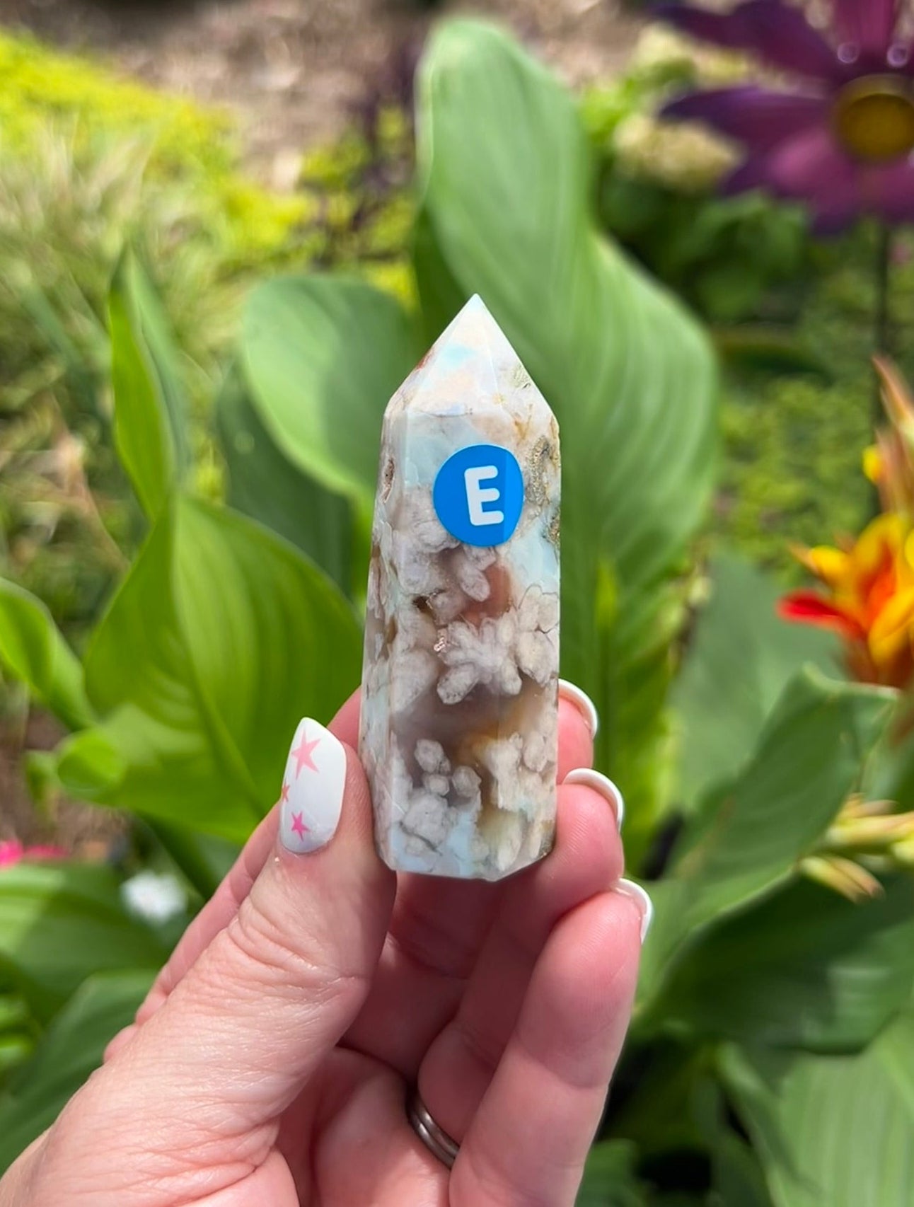 Green Flower Agate Tower (2.3") - #E