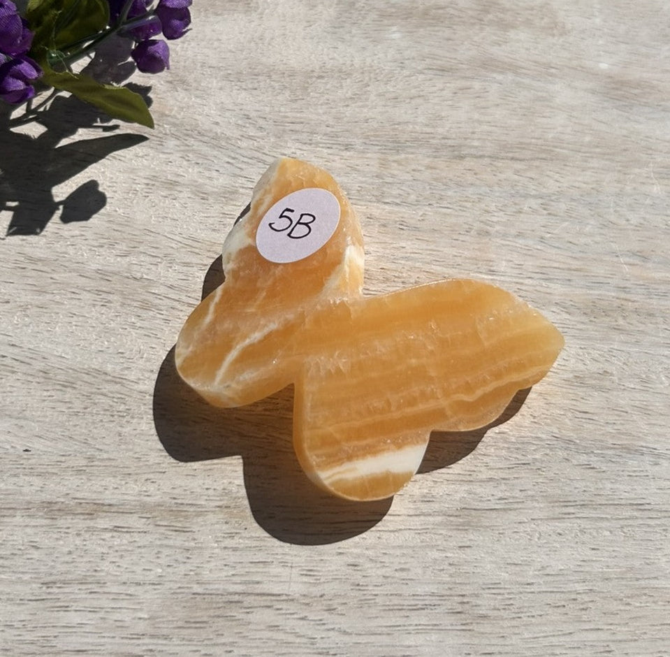 Orange Calcite 3D Butterfly - 5B