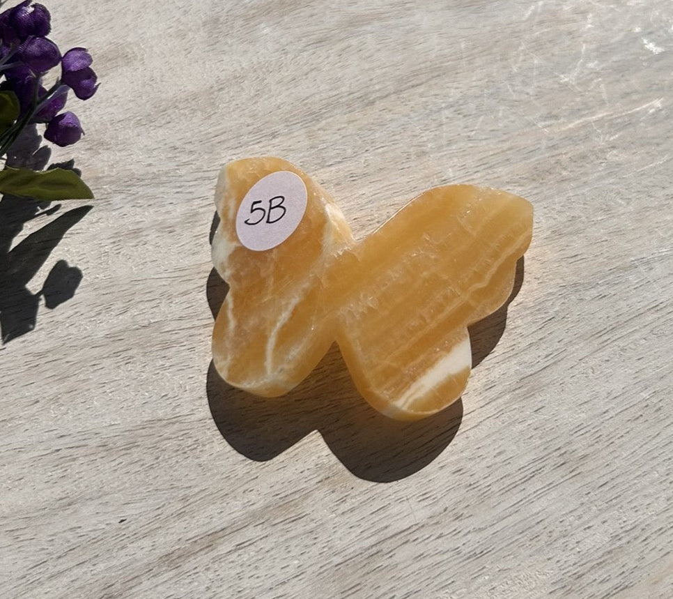 Orange Calcite 3D Butterfly - 5B
