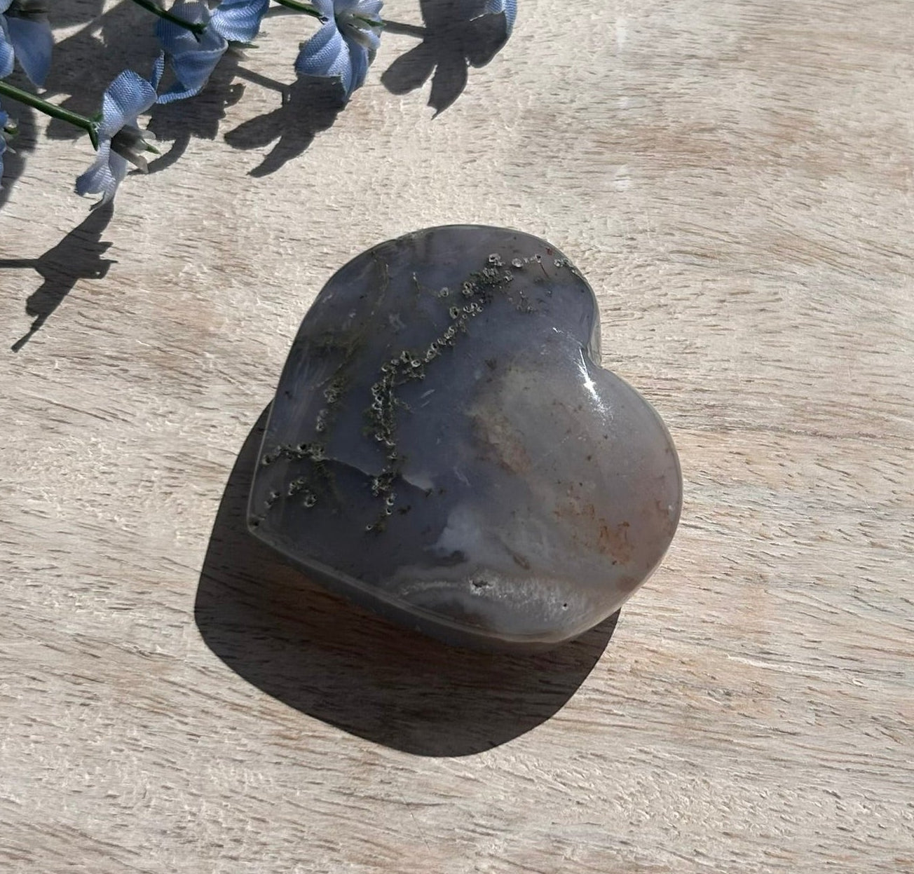 Moss Agate Heart - 1L