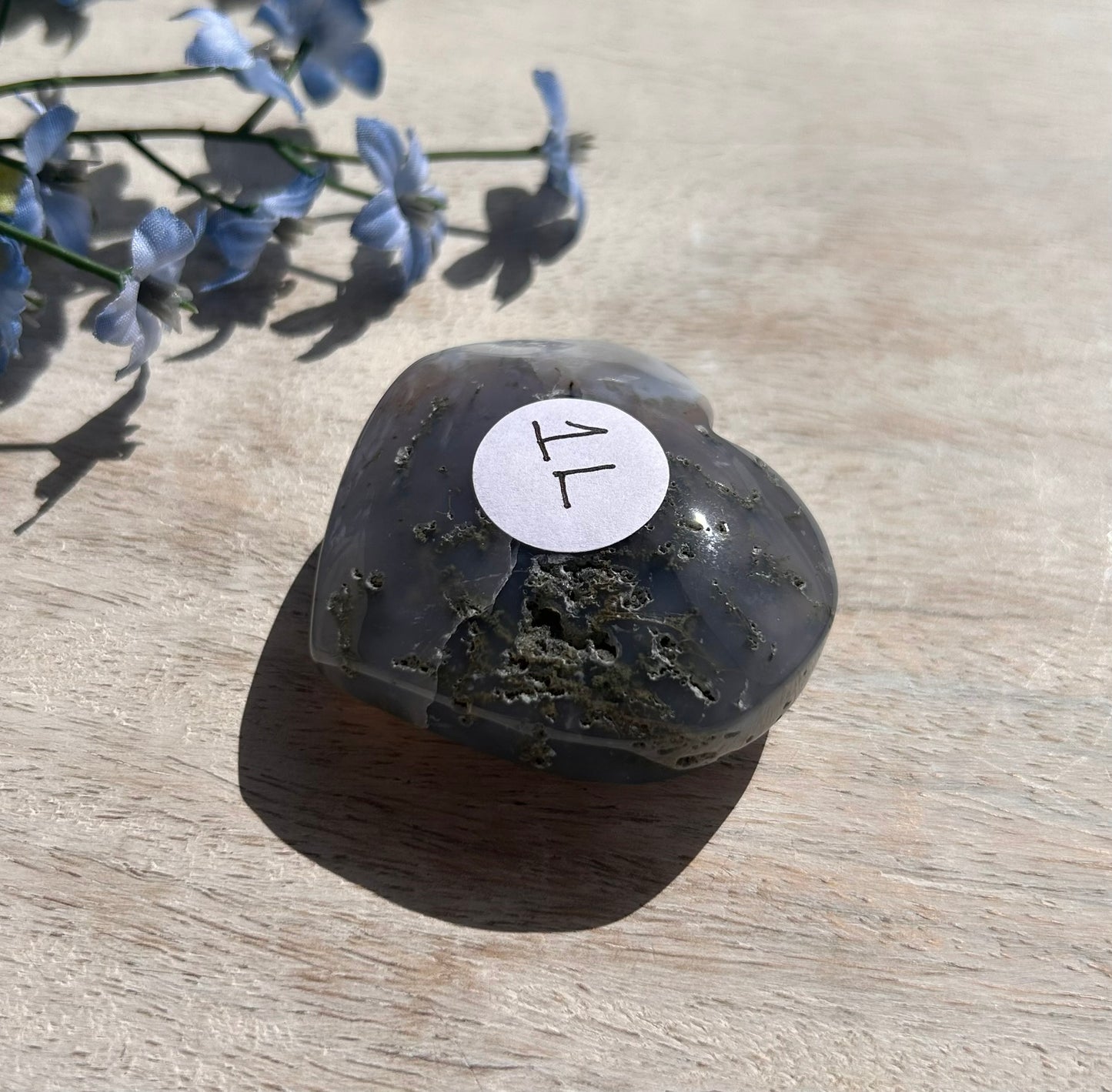 Moss Agate Heart - 1L