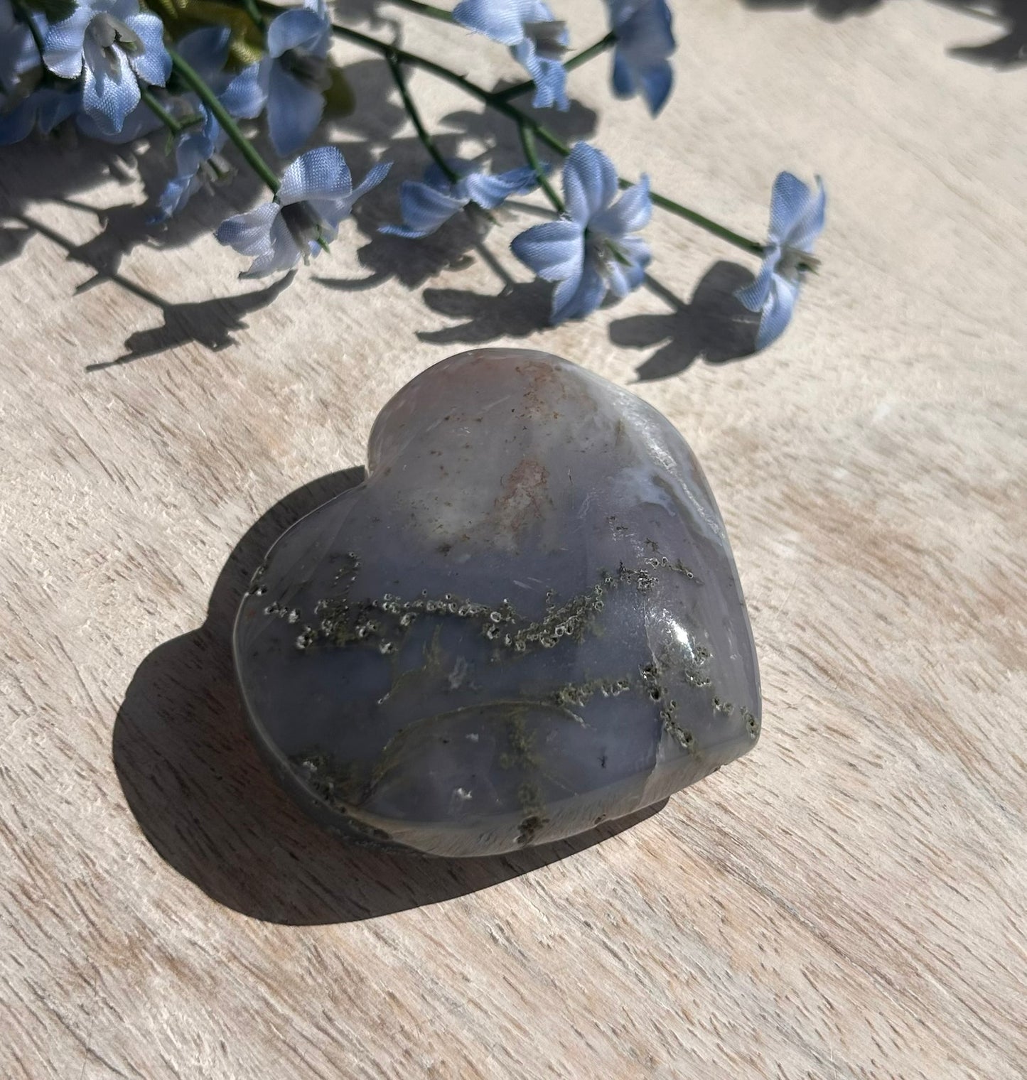 Moss Agate Heart - 1L