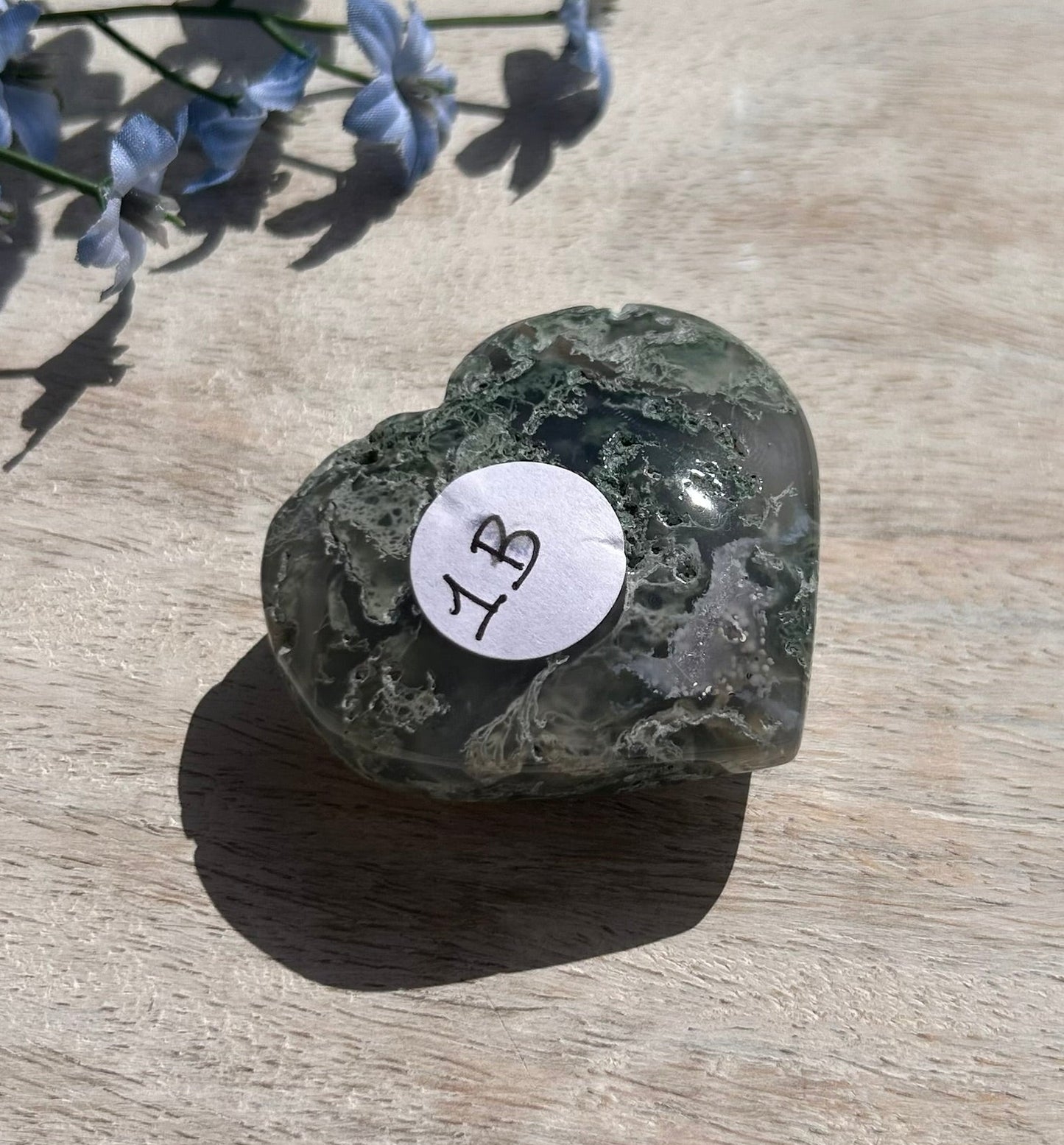 Moss Agate Heart - 1B