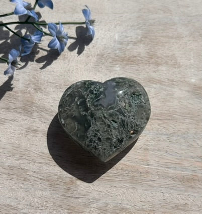 Moss Agate Heart - 1B