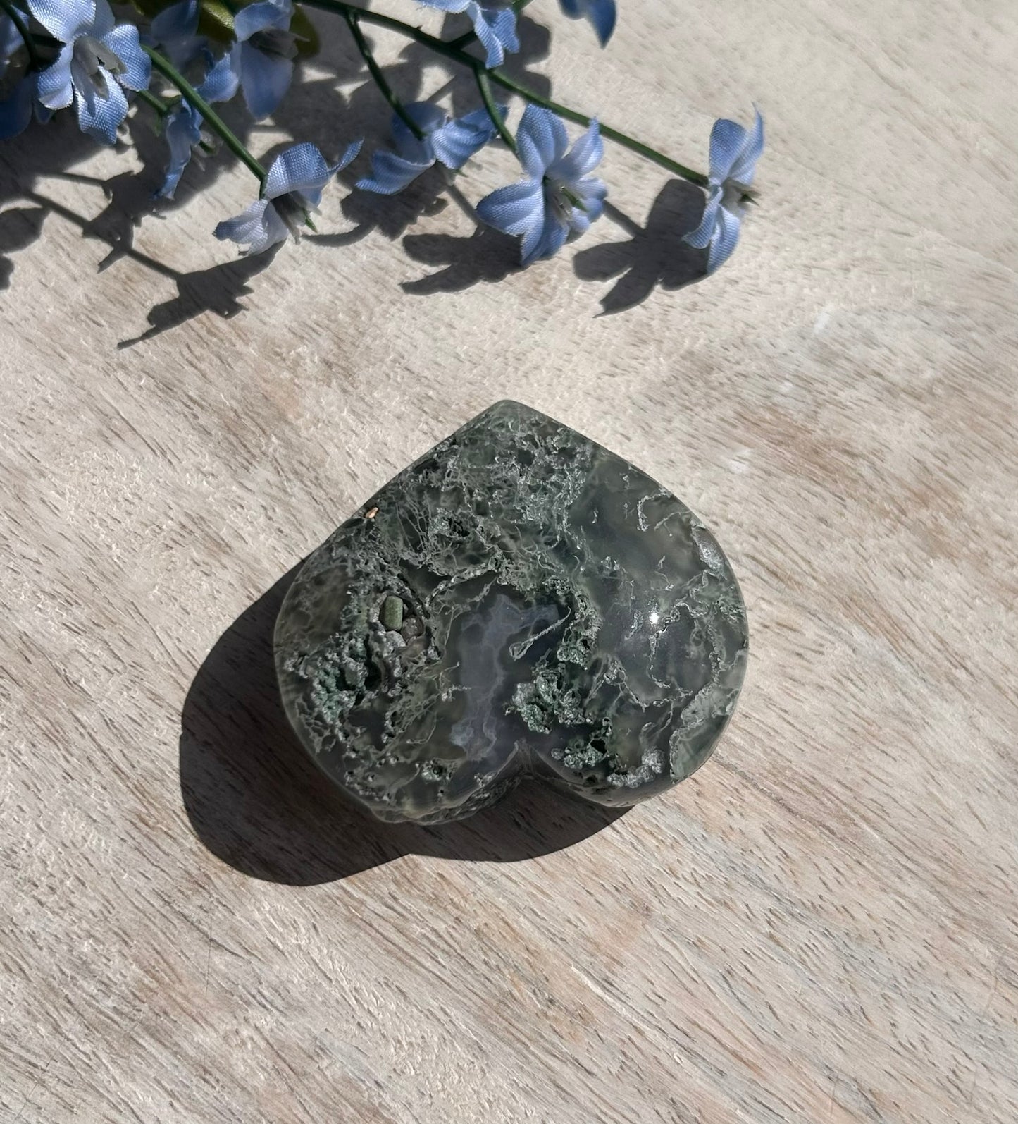 Moss Agate Heart - 1B