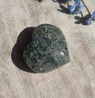 Moss Agate Heart - 1B
