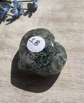 Moss Agate Heart - 1B