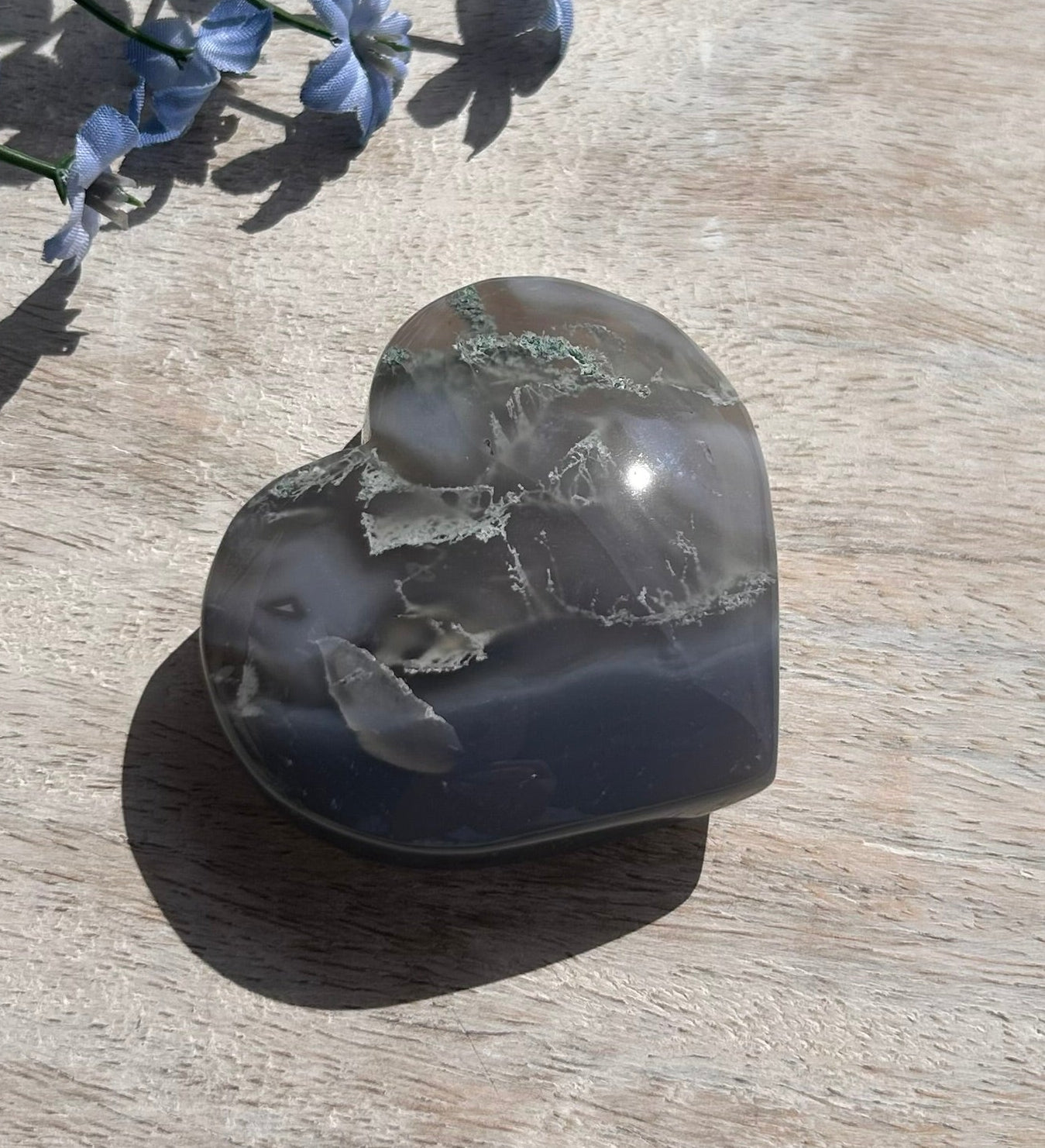 Moss Agate Heart - 1A