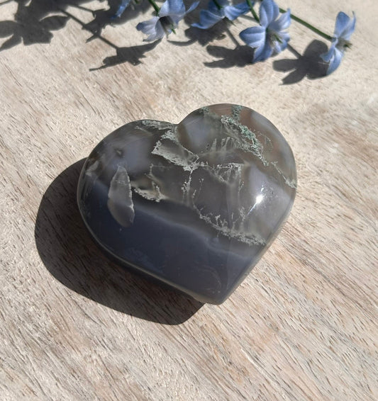 Moss Agate Heart - 1A
