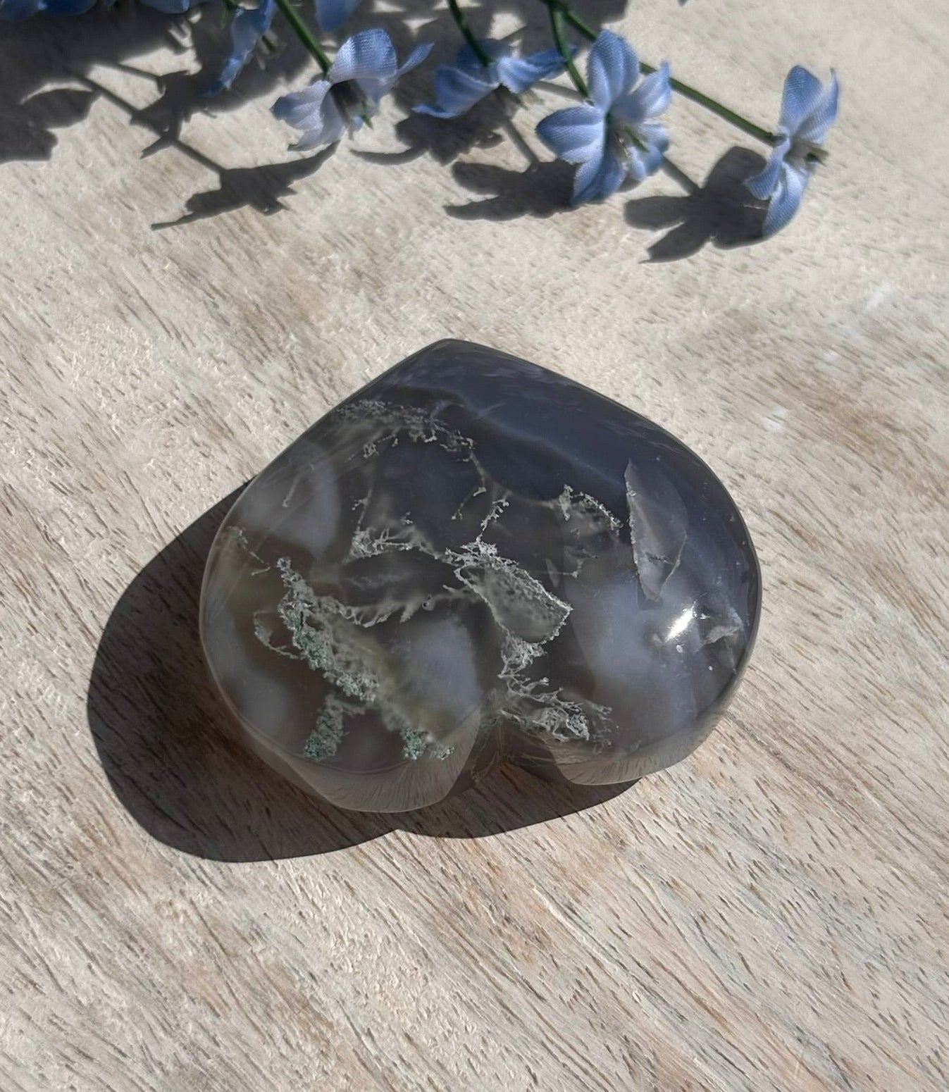 Moss Agate Heart - 1A