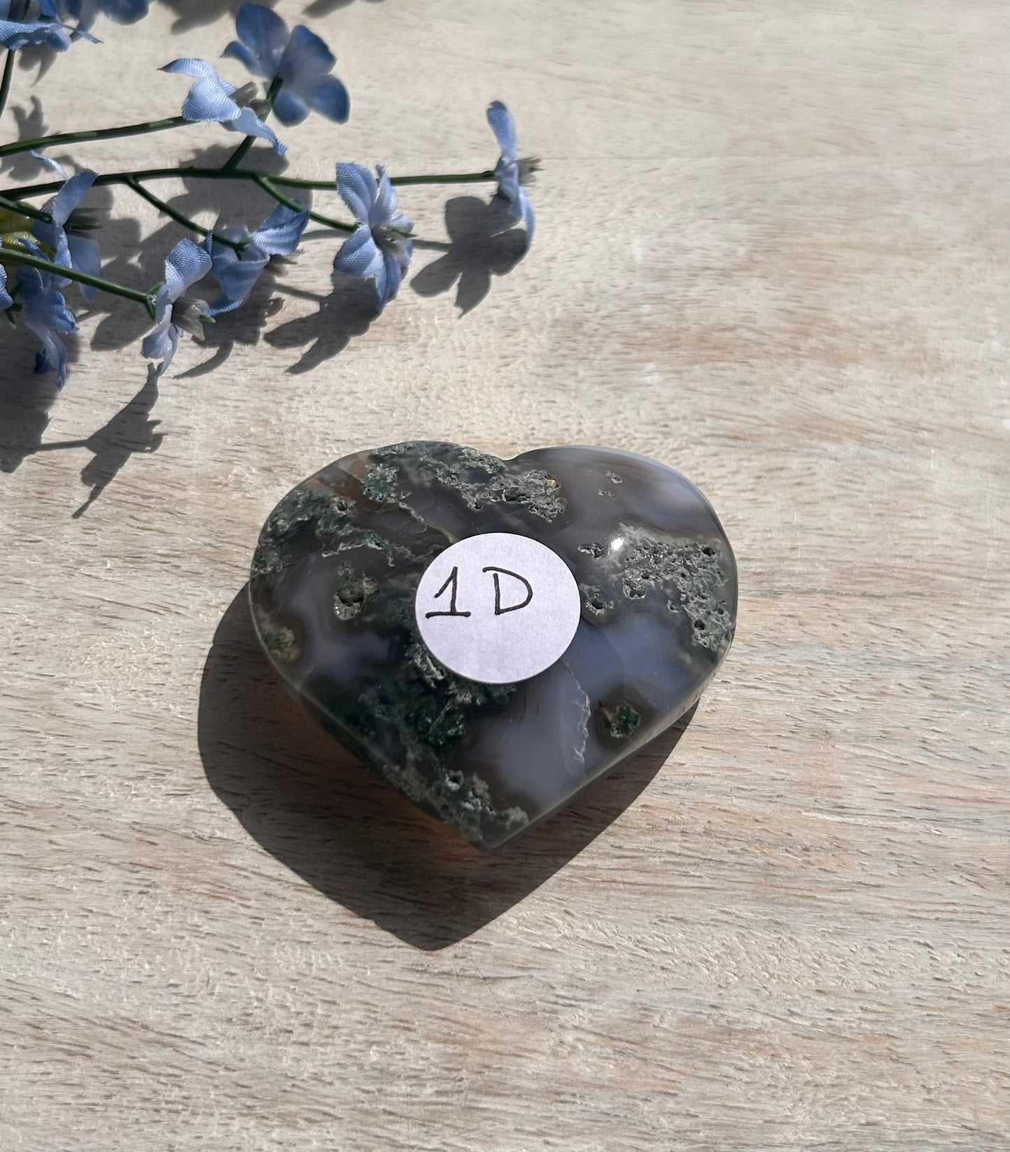 Moss Agate Heart - 1D