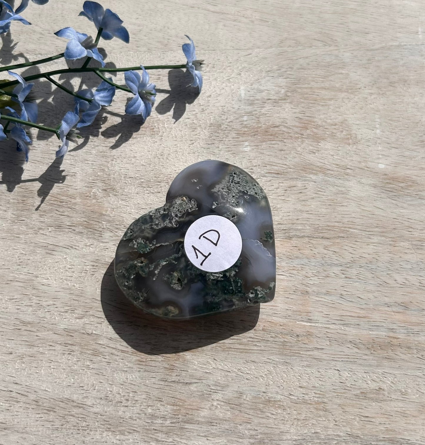Moss Agate Heart - 1D