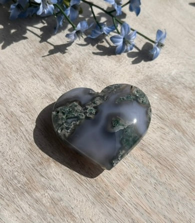 Moss Agate Heart - 1D