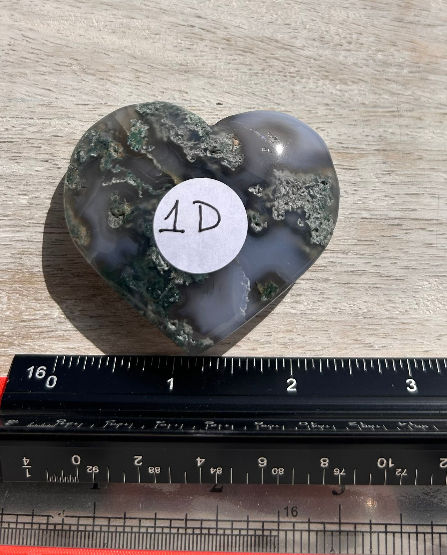 Moss Agate Heart - 1D