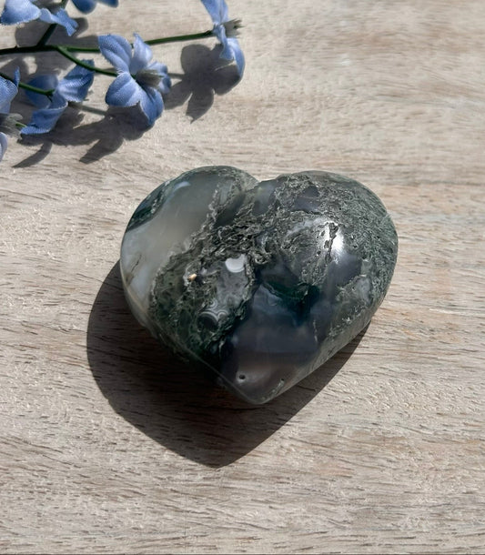 Moss Agate Heart - 1J