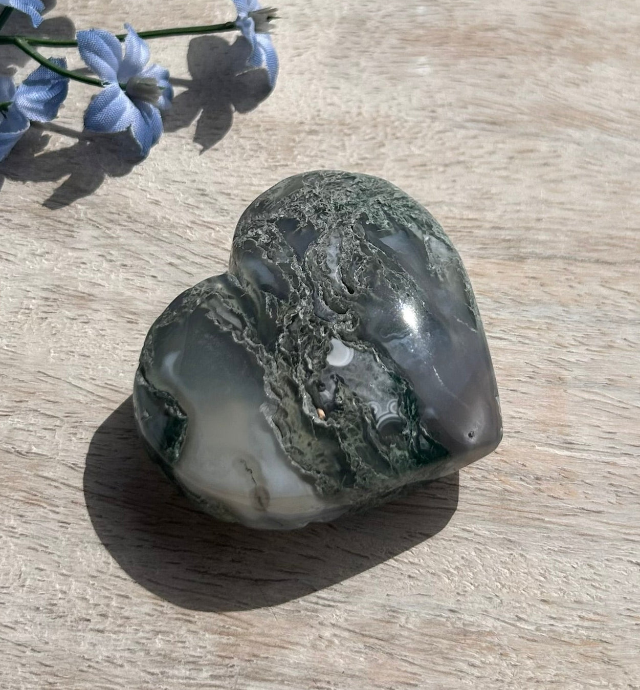 Moss Agate Heart - 1J