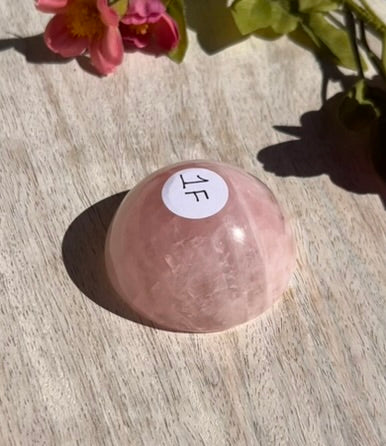 (One) Beautiful Rose Quartz Bowl - 2" - 1F