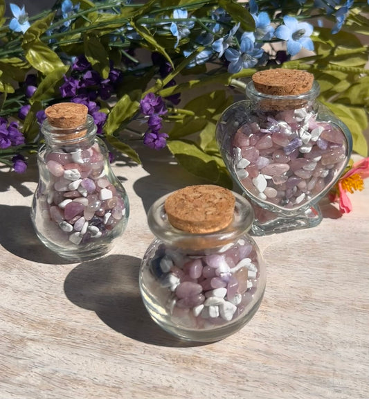 (One) Mini glass bottle Confetti Chips "Peace & Calming" Mix ~ $6.99ea