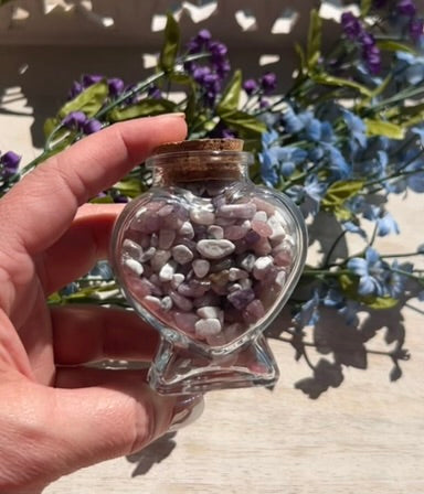 (One) Mini glass bottle Confetti Chips "Peace & Calming" Mix ~ $6.99ea