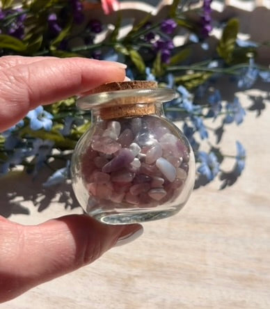 (One) Mini glass bottle Confetti Chips "Peace & Calming" Mix ~ $6.99ea