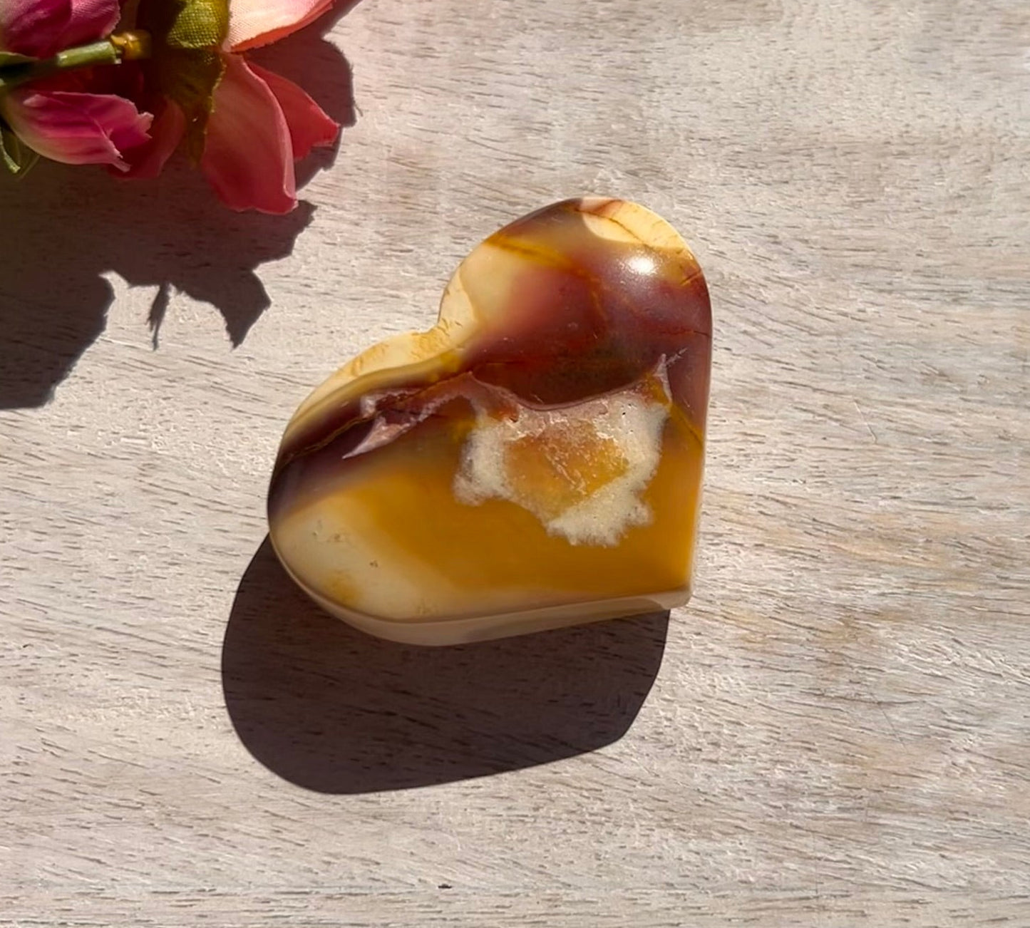 Mookaite Heart Palm Stone - 15B