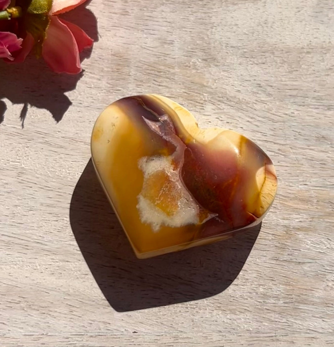 Mookaite Heart Palm Stone - 15B