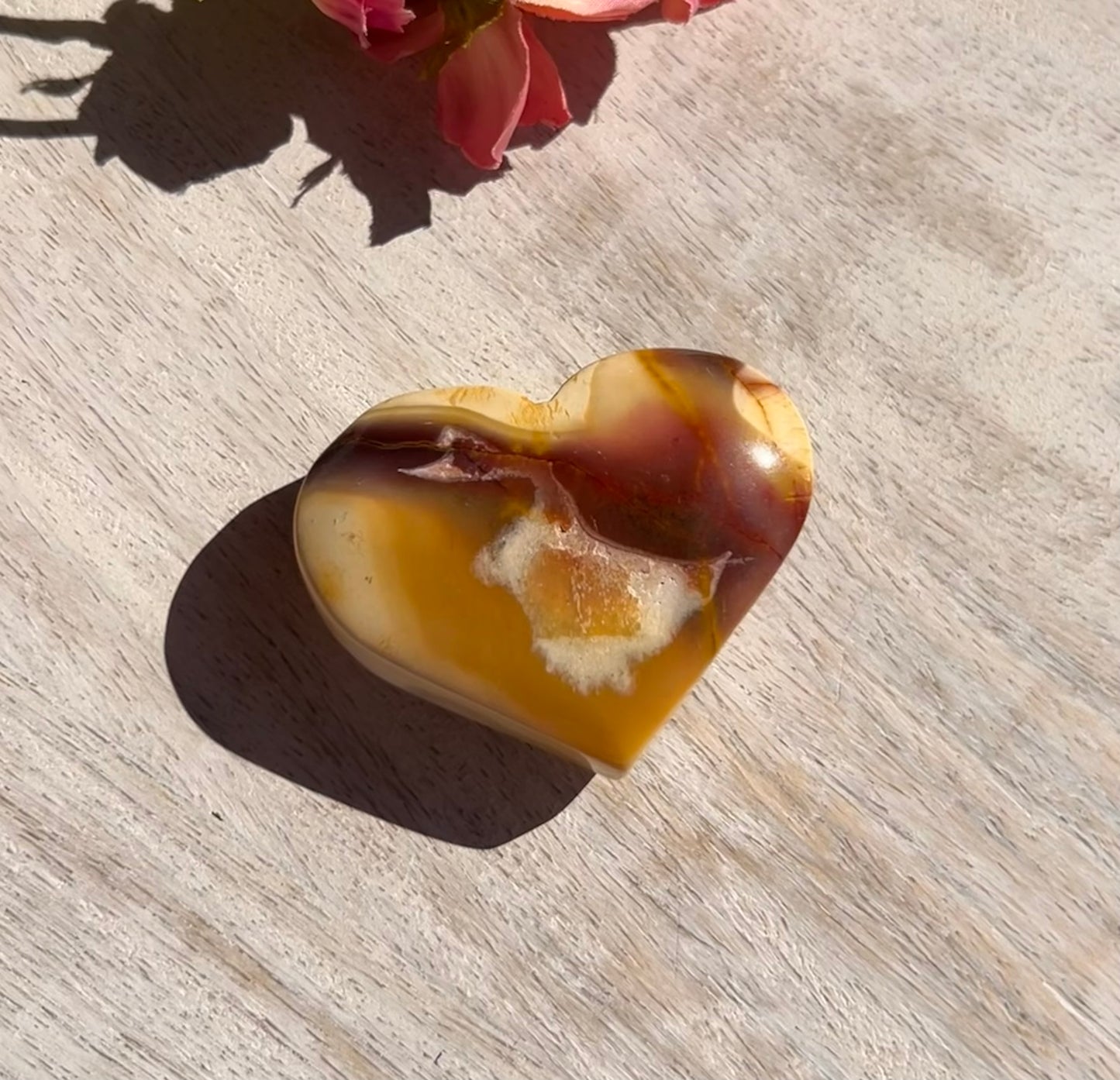 Mookaite Heart Palm Stone - 15B