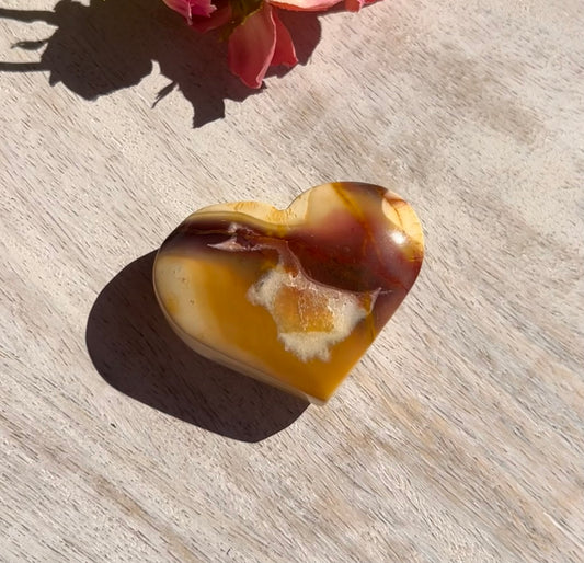 Mookaite Heart Palm Stone - 15B