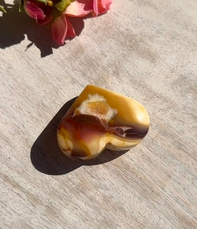 Mookaite Heart Palm Stone - 15B