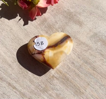 Mookaite Heart Palm Stone - 15B
