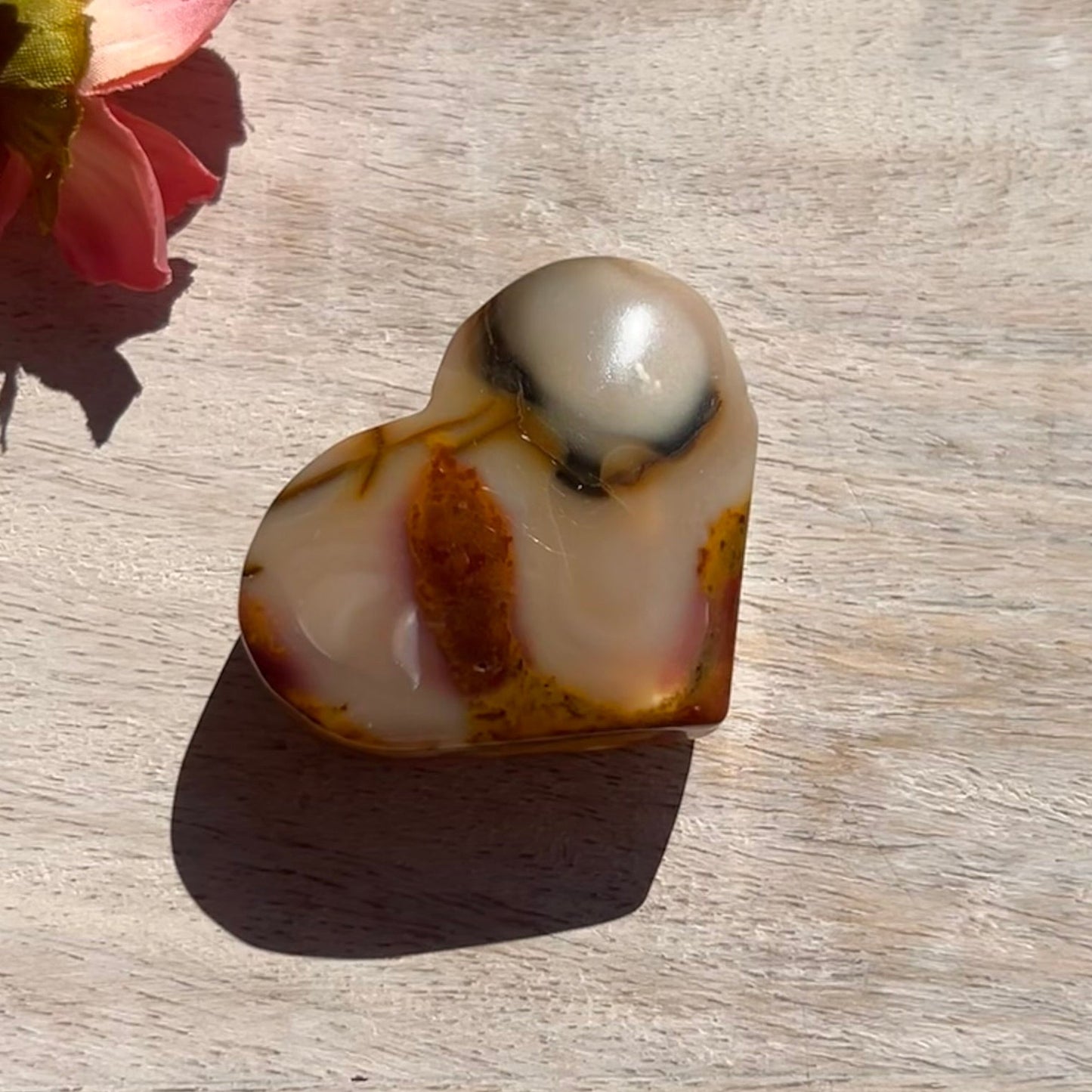 Mookaite Heart Palm Stone - 15C