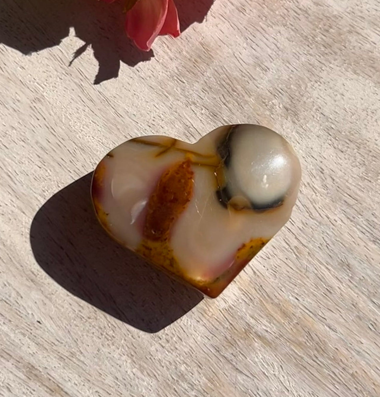 Mookaite Heart Palm Stone - 15C