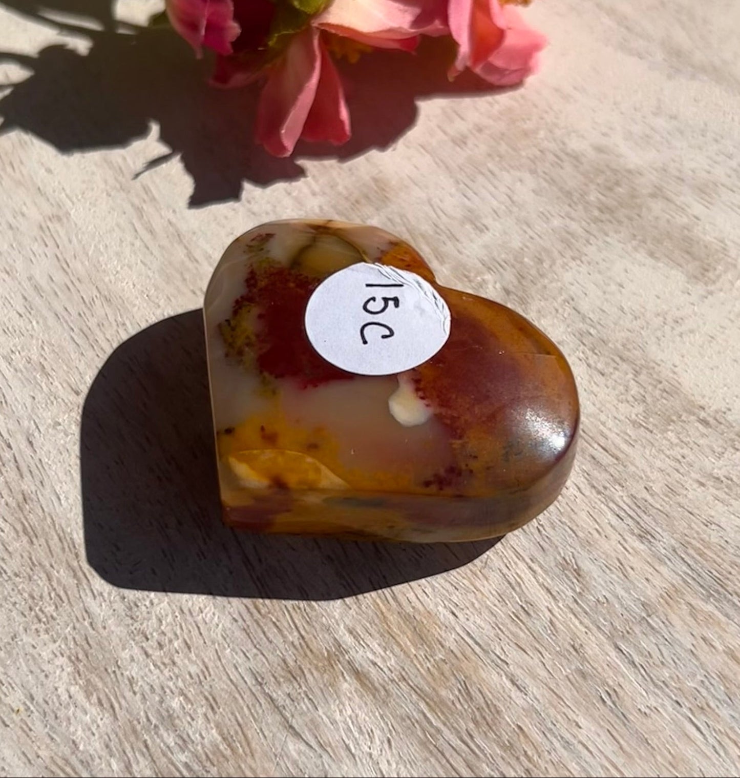 Mookaite Heart Palm Stone - 15C