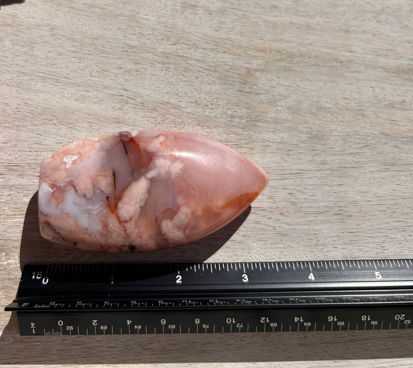 Pink Carnelian Flower Agate Flame - 1C
