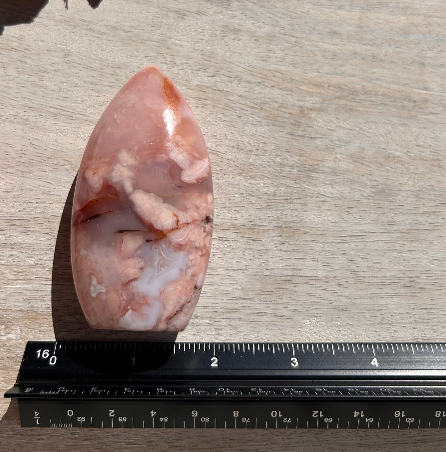 Pink Carnelian Flower Agate Flame - 1C