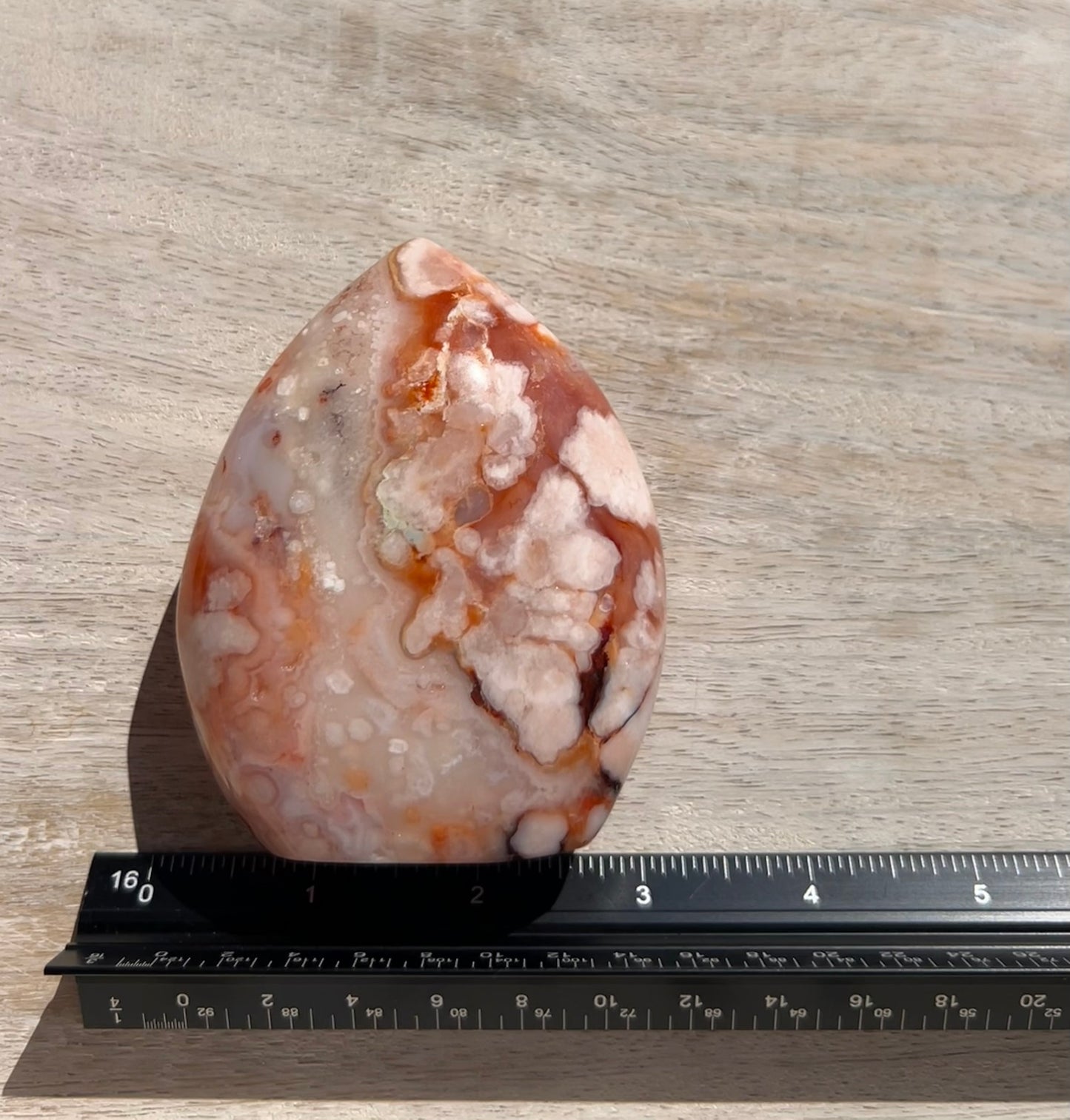 Pink Carnelian Flower Agate Flame - 1A
