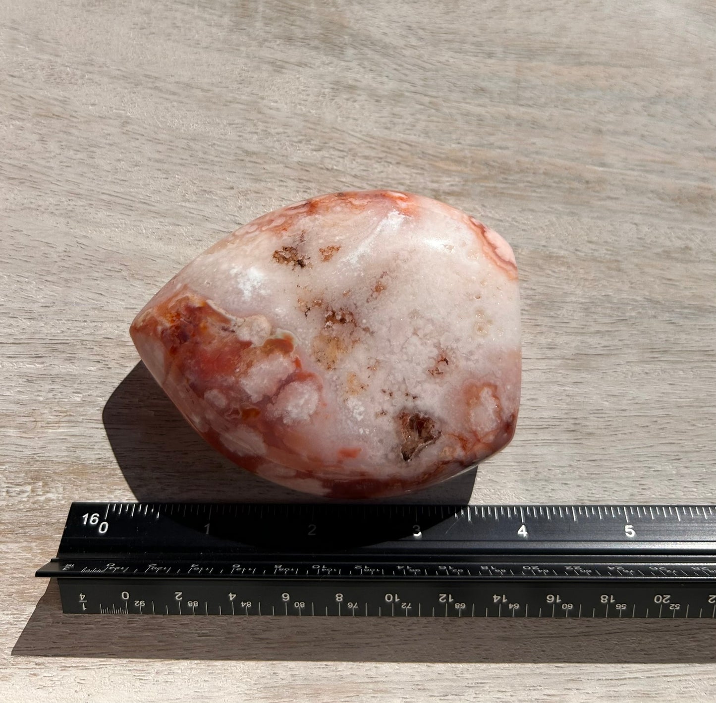 Pink Carnelian Flower Agate Flame - 1A